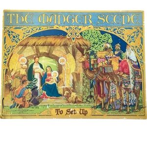 Vintage 1933 Manger Scene Saalfield No.989 Unused Cut Out Christmas Gifts